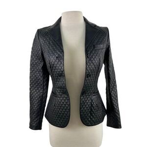 Ralph Lauren Purple Label Leather Quilted Blazer or Jacket in Black